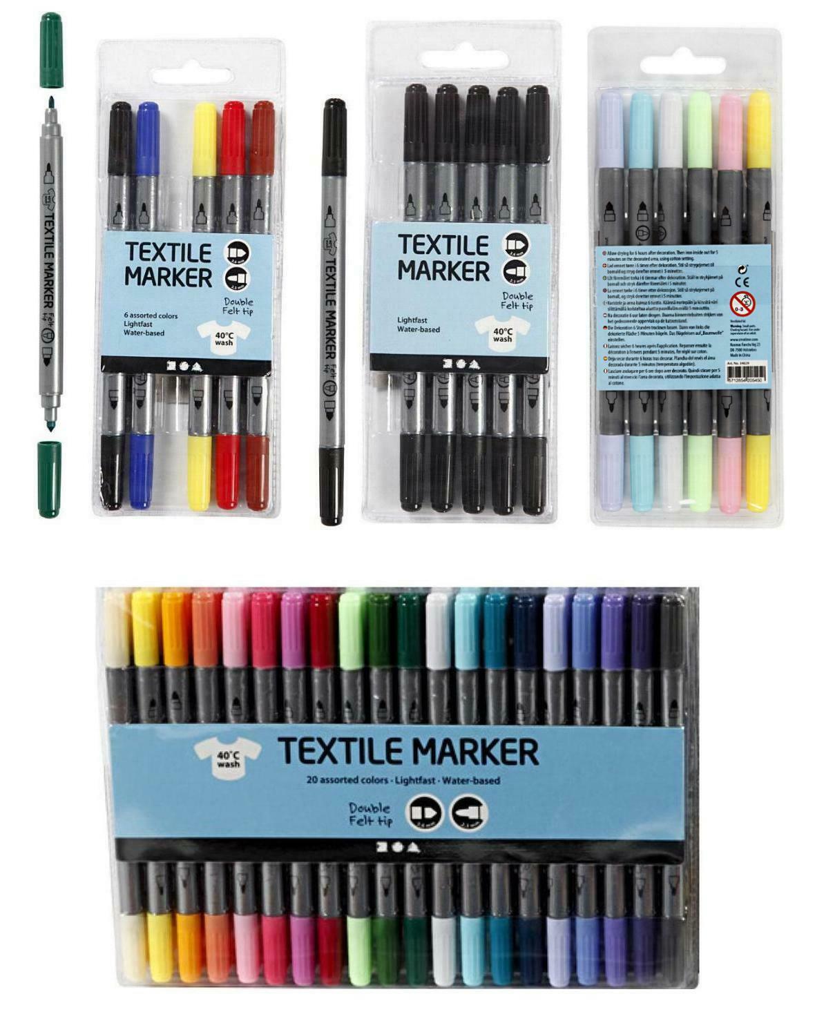 Textilstifte, Stoffmalstifte Textil Marker Mit 2 Spitzen, Farb-sets